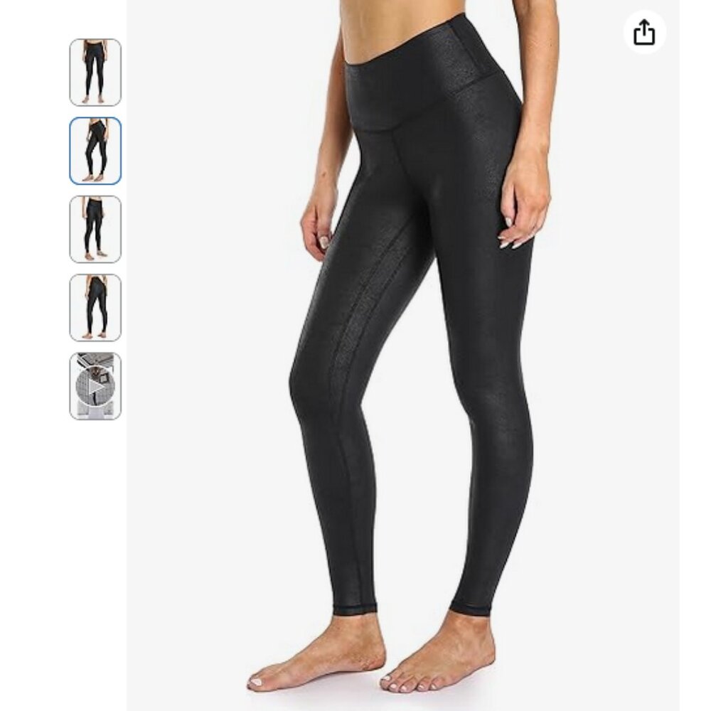 Colorfulkoala Essential Matte Faux Leather Leggings *27" - Black - Size Small